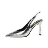 Серебряный [Высота каблука 9,5 см]