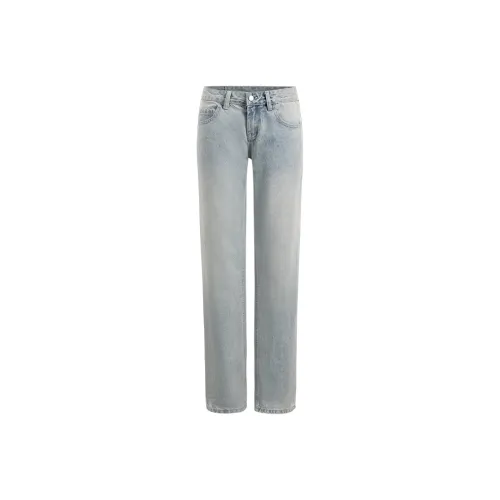 CHILL QIAOER Светло-синие Женские Джинсы