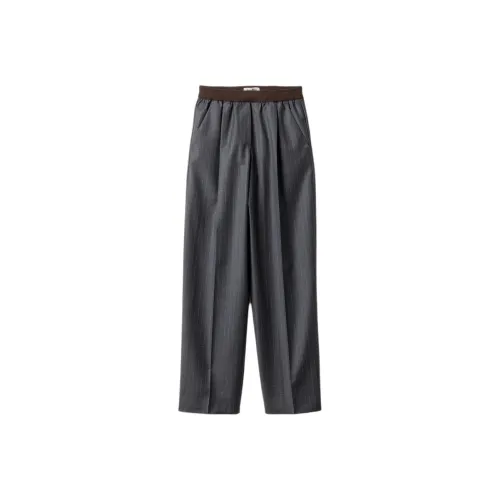 MIU MIU Темно-серые Женские Повседневные Брюки