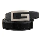 Серебряная пряжка, черный ремешок (регулируемая длина (размер в длину))