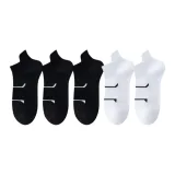 [Противоскользящая и амортизирующая подошва/5 пар] Черный 3 + Белый 2