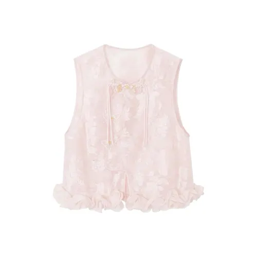 Meanalot Розовый Жилет Женские Майки
