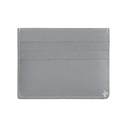 HERMES H Sellier Эпсомская кожа Держатель для карт Женский Серый PANTONE