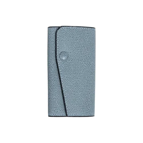 Valextra Телячья кожа Key Pouch Унисекс Дымчато-синий