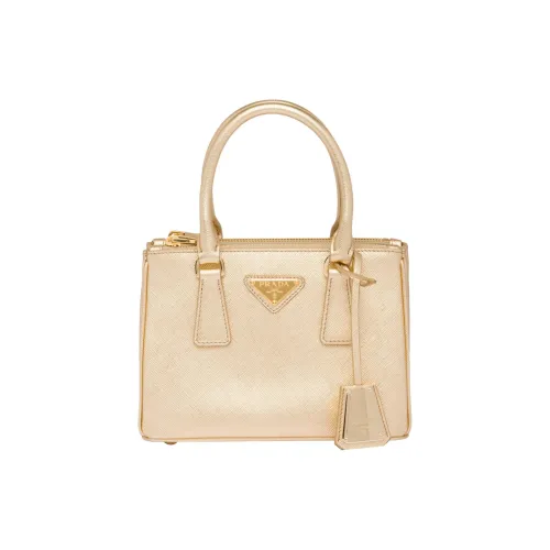 PRADA Galleria Killer Bag Кожа Тоут Сумка Сумка для покупок Сумка через плечо Сумка Мини Женская Золотая