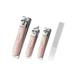 Ногтей Щипцы - Сладкий Розовый - Набор из 3 шт + Стекло Пилка для Ногтей