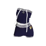 Темно-синий синий трикотажная ткань (без бретелек топ + шорты)