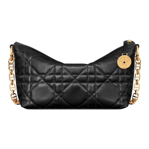 DIOR Lambskin One Shoulder Bag Women's Black