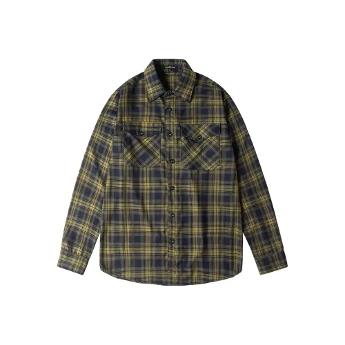 NUCLEAR EXPLOSION Сине-зеленая клетчатая рубашка мужская