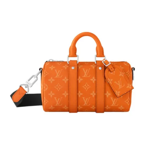 LOUIS VUITTON Keepall Taiga Коровья кожа Сумка Дорожная сумка Унисекс Оранжевый