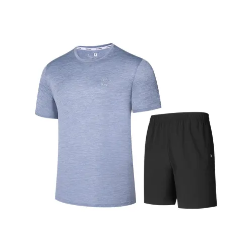 QIAODAN Повседневная Спортивная Одежда Мужская Комплект из 2 предметов Минеральный Синий Фотиния Серый Черный