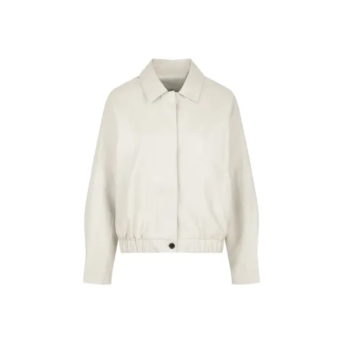 Omont Нефритовый Белый известняк Женские Кожаные куртки