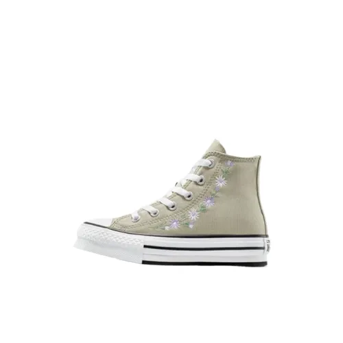 Converse Chuck Taylor All Star Детские кеды High Топ Армейский зеленый/Белый/Фиолетовый Для дошкольников
