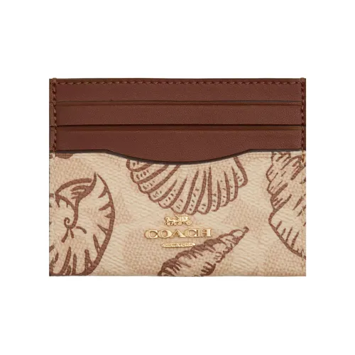 Coach SignatureCanvas Покрытый холст Картхолдер Мини Женские Песочный