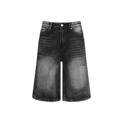 DER TRAUMTANZER Черные унисекс джинсовые шорты