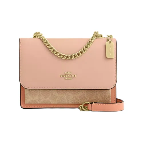 COACH KlareSignature Покрытый холст с кожаными вставками Сумка через плечо Мини Женская Песочный