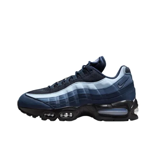 Nike Air Max 95 Поддержка Длина тела Увеличение Повседневный Бег на длинные дистанции Спринт Беговые кроссовки Унисекс Черный Синий