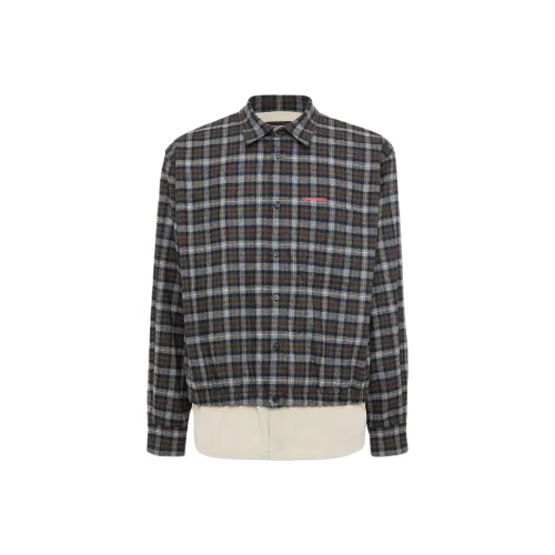 DSQUARED 2 Зеленый Белый Мужские Рубашки