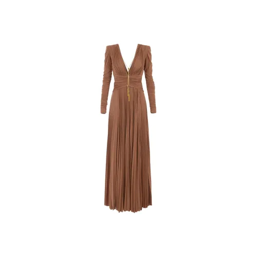 Elisabetta Franchi Коричневый Женские Длинные Платья с рукавами