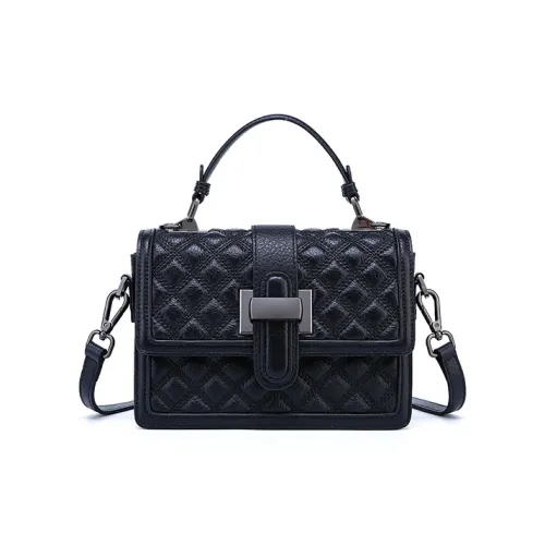 Vowo Сумка через плечо из коровьей кожи одно плечо женская черная