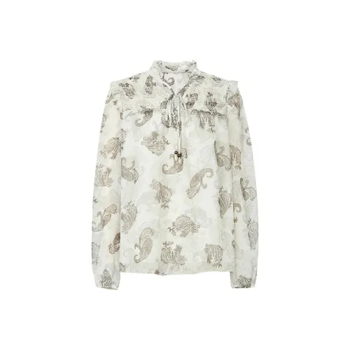 Hopeshow Бежевый с цветами 611 Женские Рубашки