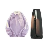 Комплект одежды (Фиолетовый топ Moné + Темно-серые штаны)