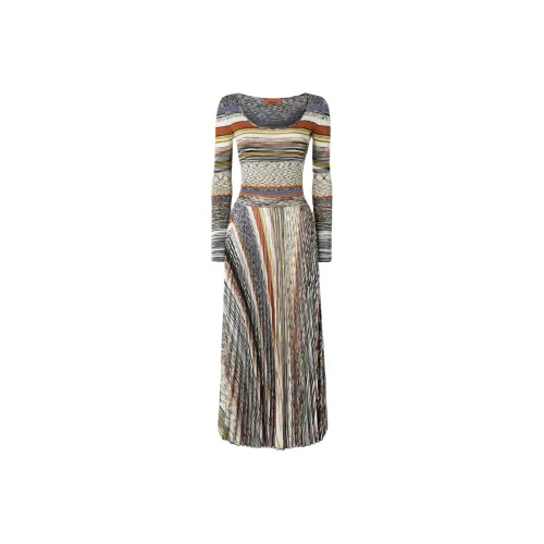 MISSONI FW25 Длинное платье с длинными рукавами женское