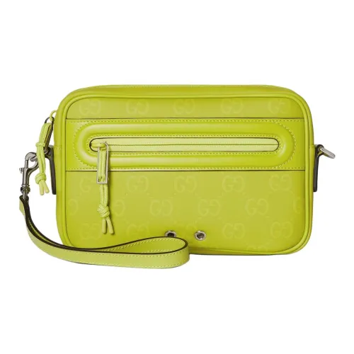 GUCCI Резиновая Ткань Сумка через плечо Маленькая Мужская Лаймово-зеленая