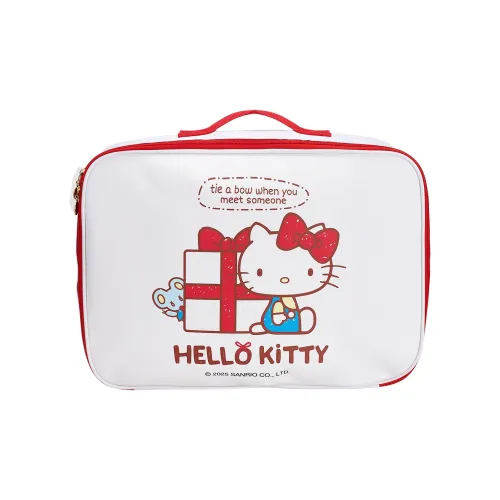 Санрио Hello Kitty Коллаборация Hello Kitty ПУ (полиуретан) Путешествие Мешок для хранения Женская Белый