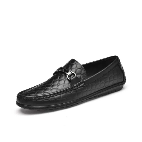 Dunnu Лоферы с резиновым покрытием Мужские Черные полосы