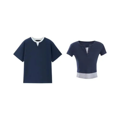 QYPRF Темно-синий Одежда для пары Женская куртка + Мужской топ Женские парные комплекты