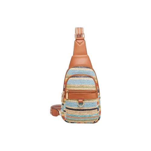 AOKANG Сумка через плечо Sling Сумка Маленькая Унисекс Цвет Кофе Цвет Белый