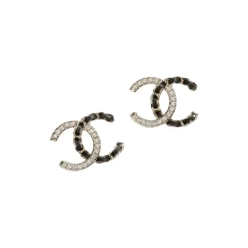 Серьги-гвоздики CHANEL Унисекс Черные