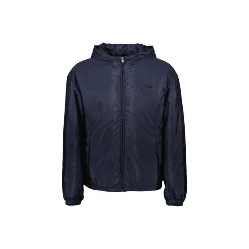 PRADA Мужские куртки морского синего цвета