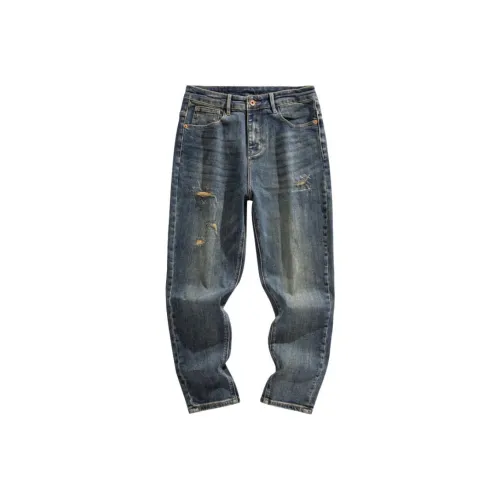JIARIBOJUE Синий Мужской Джинсы