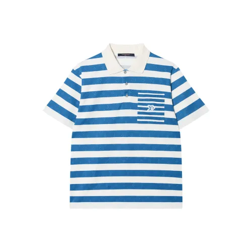 LOUIS VUITTON FW25 Поло Мужское Синие Белые