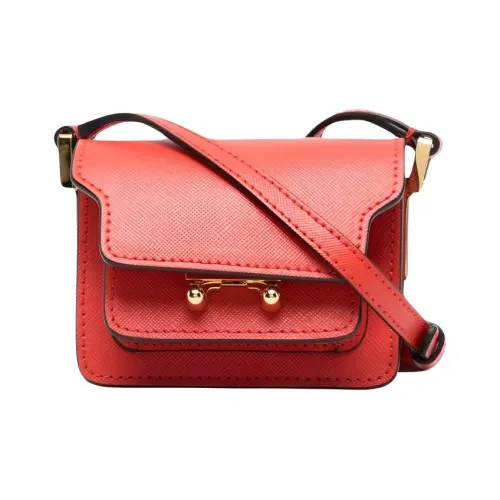 MARNI Основная часть Телячья кожа Сумка через плечо Мини Женские Красный
