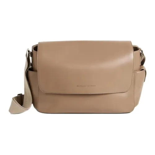 BRUNELLO CUCINELLI Телячья кожа Сумка через плечо Унисекс Light Коричневый