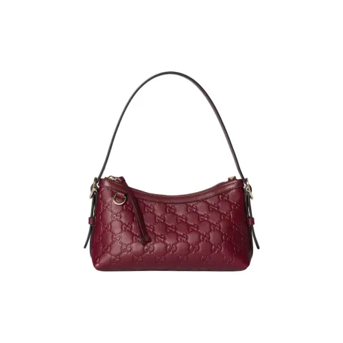 GUCCI GG Emblem Кожа Одно плечо Сумка Маленькая Женская Красная