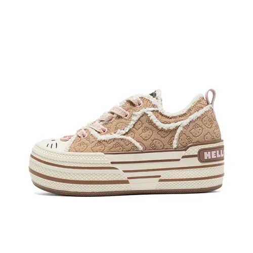 OLD ORDER Hello Kitty Canvas Shoes Low Top Katy Pink Brown Women's