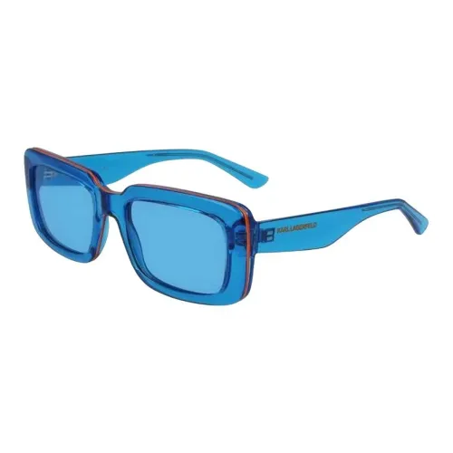 KARL LAGERFELD Пластик Прямоугольные Солнцезащитные очки Женские Прозрачно-синие