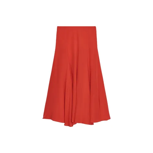 ZARA Красный/Коралловый Женские Повседневные Длинные Юбки