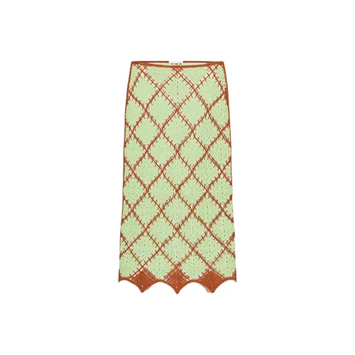 ZARA Светло-зеленая женская вязаная длинная юбка