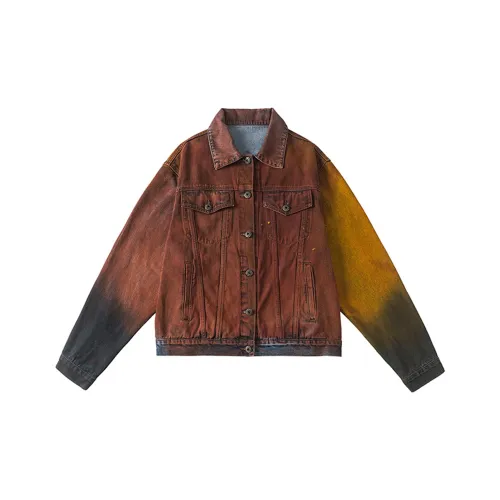 TAOKK Градиентный Коричневый Унисекс Джинсовые куртки