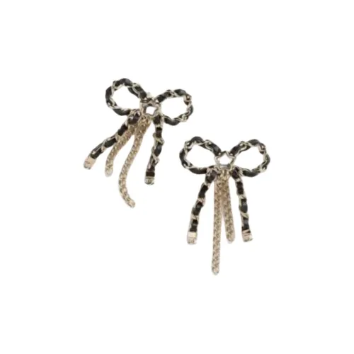 Серьги-гвоздики CHANEL Унисекс Черные