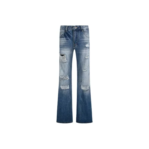 COOLALPACA Светло-синий Унисекс Джинсы