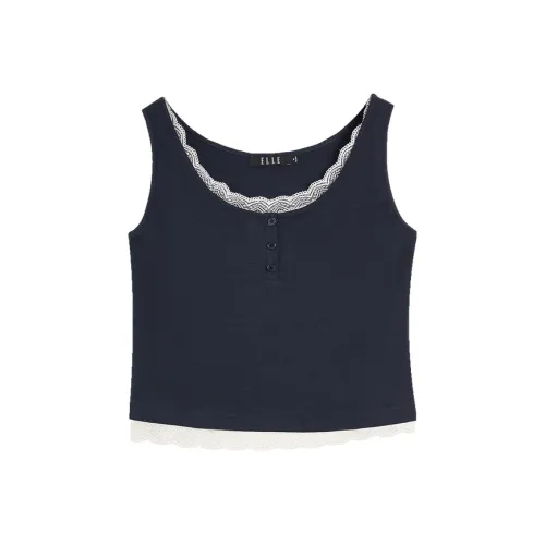 ELLE Темно-синие Женские Майки