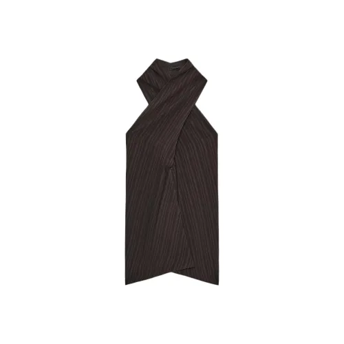 ZARA Темно-кофейные Женские Майки