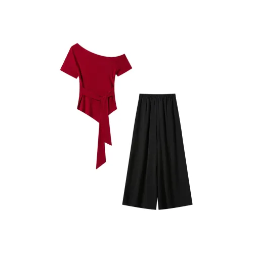 Giyu Красный Женские Повседневные Костюмы