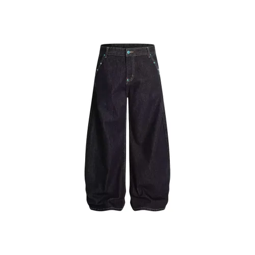 SAGP Стиль "Старые деньги" Темно-синий Унисекс Джинсы